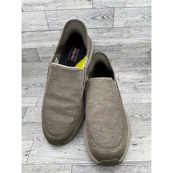 Skechers Other - Skechers Mens Slip-ins Hands Free Taupe Sneakers 210546 Size 12‎ Goga Mat Arch